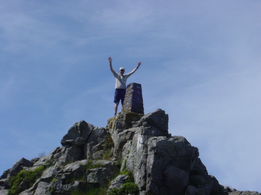Andy about to mount the trig point.